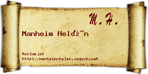 Manheim Helén névjegykártya