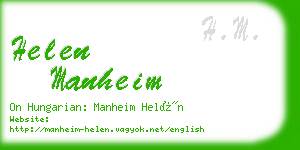 helen manheim business card